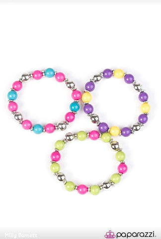 Starlet Shimmer Bracelets with Colorful Beads- ( Set of 5)