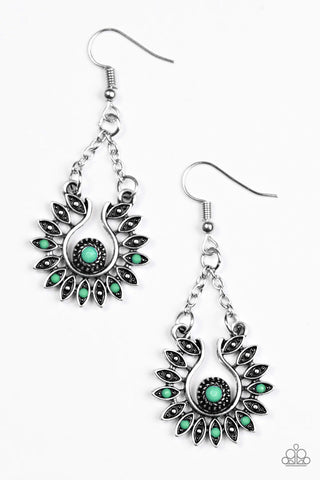 Cancun Can-Can - Green Earrings