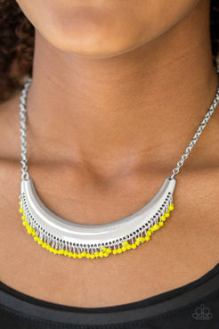 Fringe Out - Yellow Necklace