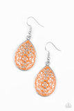 Flirty Flower Girl - Orange Earrings