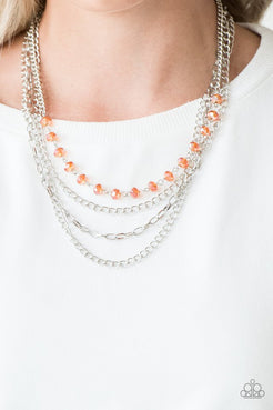 Extravagant Elegance - Orange Necklace