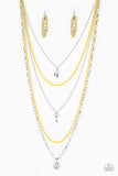 Right On Key - Yellow Necklace