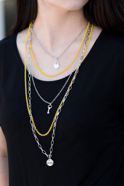 Right On Key - Yellow Necklace