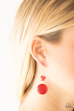 Fabulously Flinstone - Red Earrings