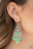 Gorgeously Genie - Green Earrings