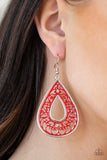 Drop Anchor - Red Earrings