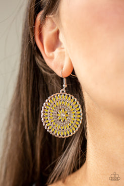 Pinwheel and Deal - Yellow Earrings