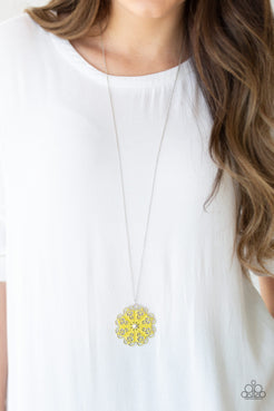 Spin Your Pinwheels - Yellow Necklace