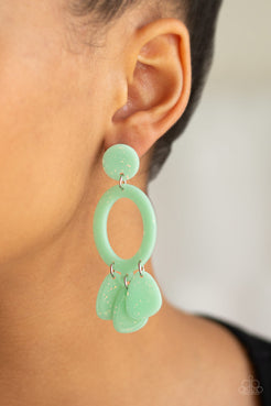 Sparkling Shores - Green Earrings