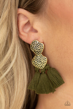 Tenacious Tassel - Green Earrings