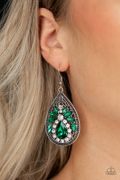 Candlelight Sparkle - Green Earrings