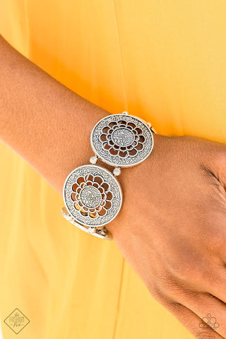 Marigold Medallions - Silver Bracelet