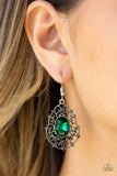 Regal Razzle - Green Earrings