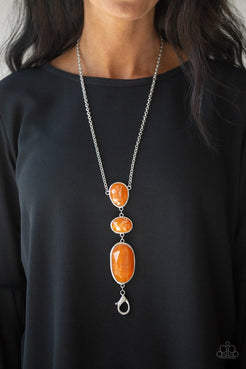 Making an Impact - Orange Lanyard Necklace