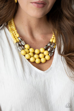 Flamingo Flamboyance - Yellow Necklace