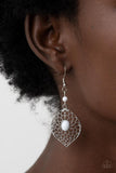 Perky Perennial - White Earrings