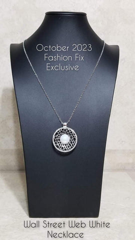 Wall Street Web - Fashion Fix Exclusive October 2023 - White Necklace