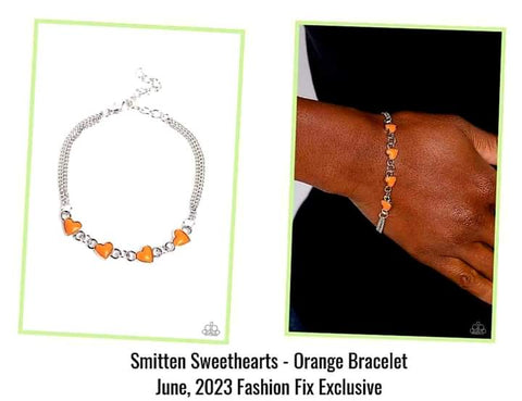 Smitten Sweethearts  - Fashion Fix Exclusive June 2023 - Orange Bracelet