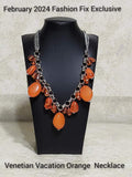 Venetian Vacation - Fashion Fix Exclusive February 2024 - Orange Necklace