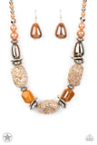 In Good Glazes - Peach Brown Necklace