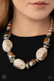 In Good Glazes - Peach Brown Necklace