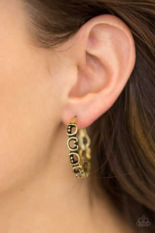 A Big Flirt - Brass Earrings