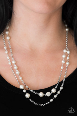 Pearl Prominade - White Necklace