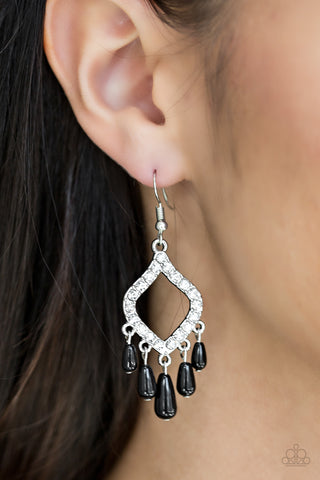 Divinely Diamond-Black Earrings