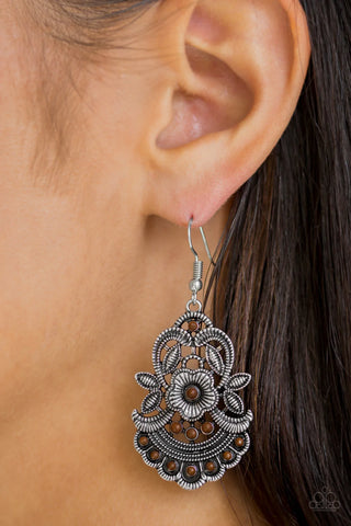 Blooming Bora Bora - Brown Earrings