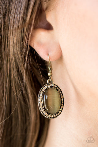 Just GLOWS To Show - Brass Earrings