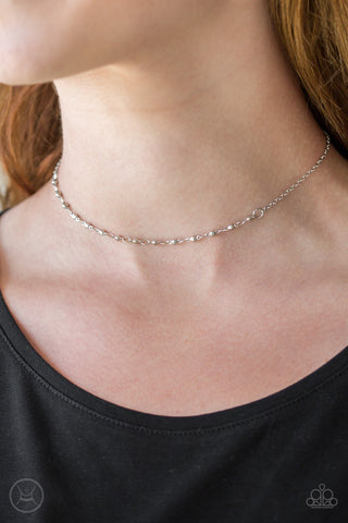 Take A Risk - Silver Choker Necklace