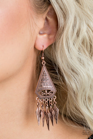 Me Oh MAYAN! - Copper Earrings