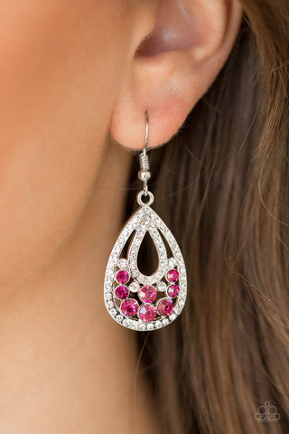 Sparkling Stardom - Pink Earrings