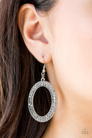 Go Down In Glitter - Silver Earrings