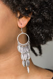 Feather Frenzy-Silver Earrings