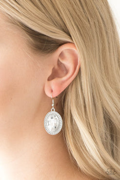 Only FAME In Town - White Earrings