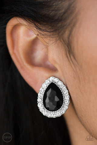 All HAUTE and Bothered-Black Clip On Earrings