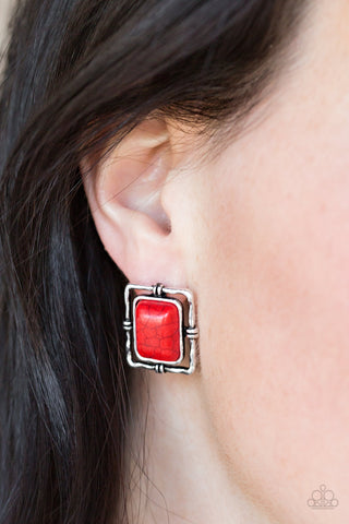 Center Stagecoach - Red Earrings