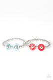 Starlet Shimmer Silver Bracelets with Colorful Beads- (Set of 5)