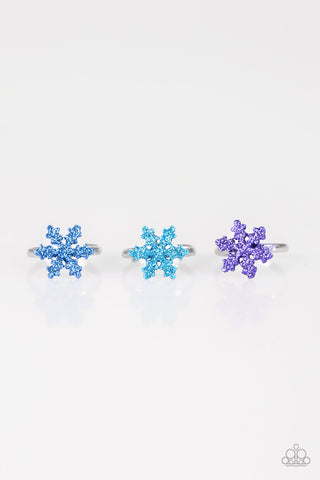 Starlet Shimmer Snowflake Adjustable Rings (Set of 5 rings)