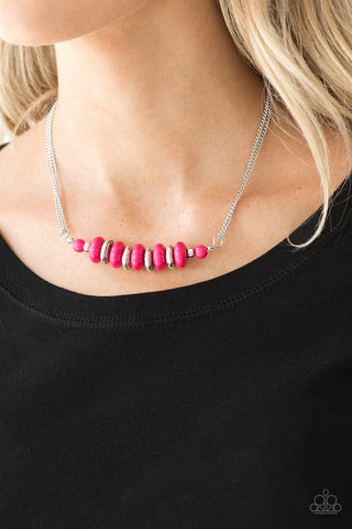 On Mountain Time-Pink Necklace