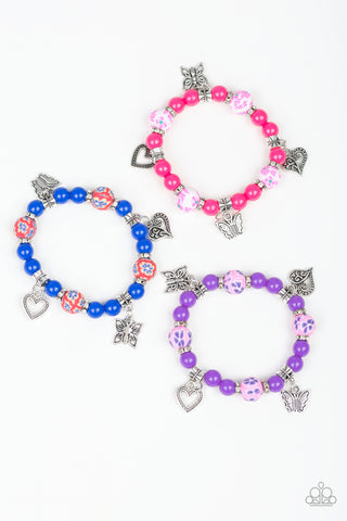 Starlet Shimmer Stretchy Bracelets with Charms (5 bracelets)