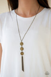 Triple Shimmer - Brass Necklace