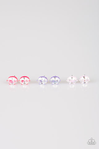 Starlet Shimmer Oval Colorful Post Back Earrings (Set of 5)