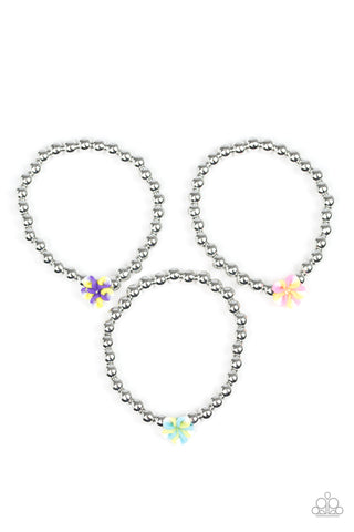 Starlet Shimmer Stretchy Bracelets with Flower Bead (5 bracelets)