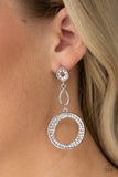 On The Glamour Scene - White Earrings