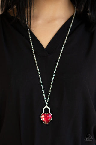 Locked In Love - Red Necklace