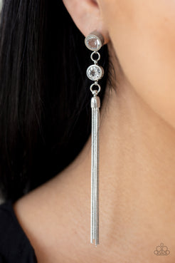 Tassel Twinkle - White Earrings