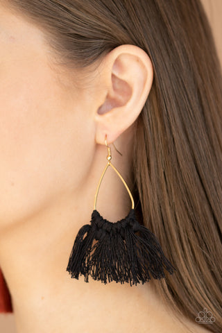 Tassel Treat-Black Earrings