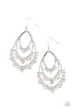 Break Out In Tiers - White Earrings